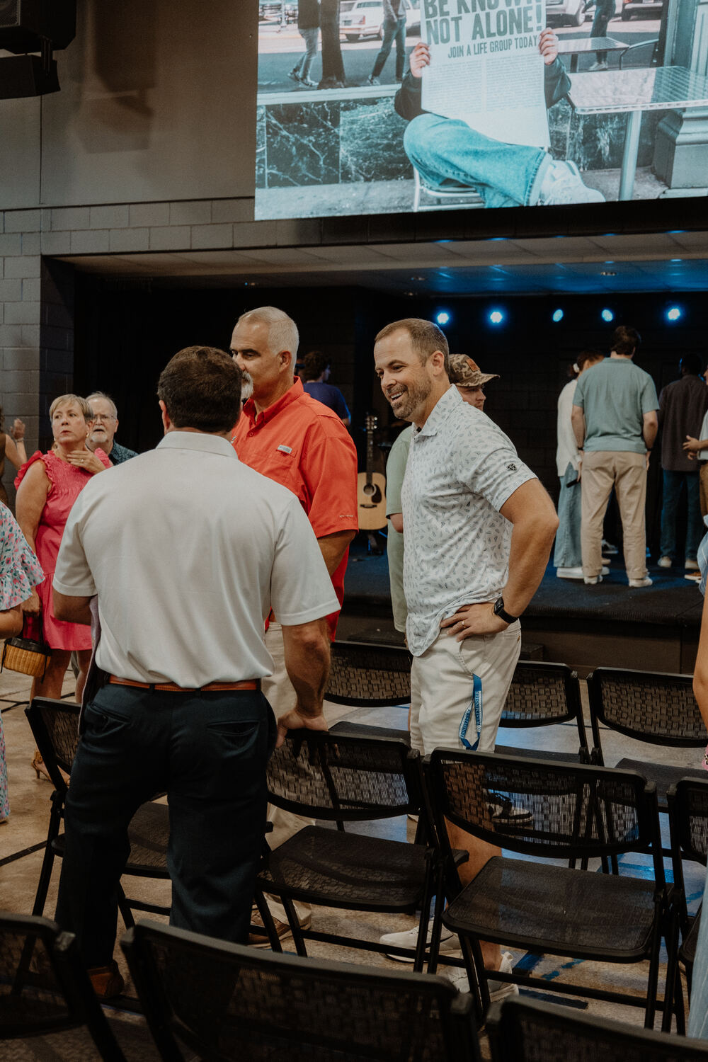 People talking together after a service.