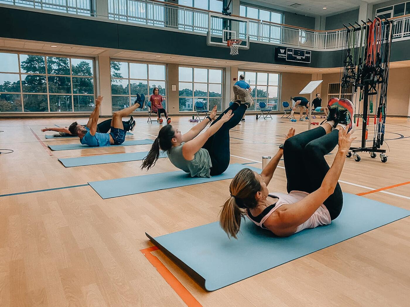 Mat work by the studio windows.