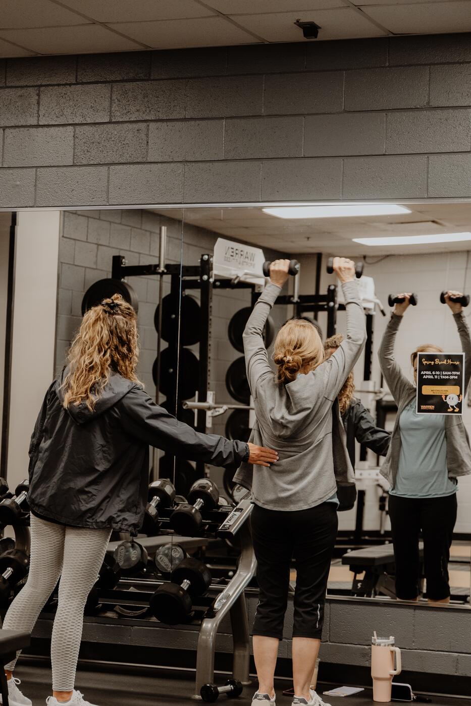 Guiding two members through a set at the rack.