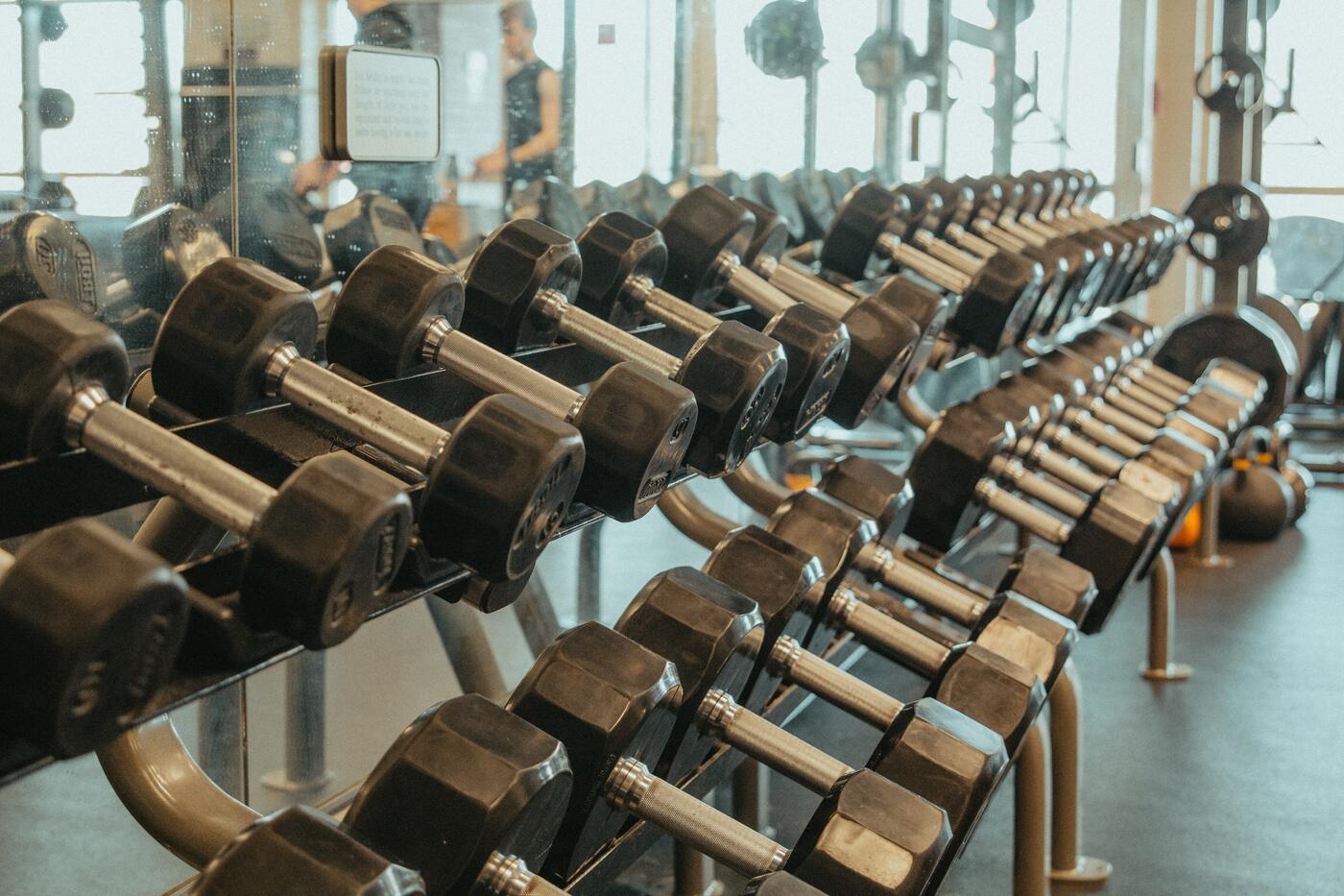 The dumbbell rack.